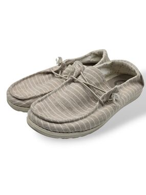 Womens Hey Dude Wendy, Size 8, Tan Striped